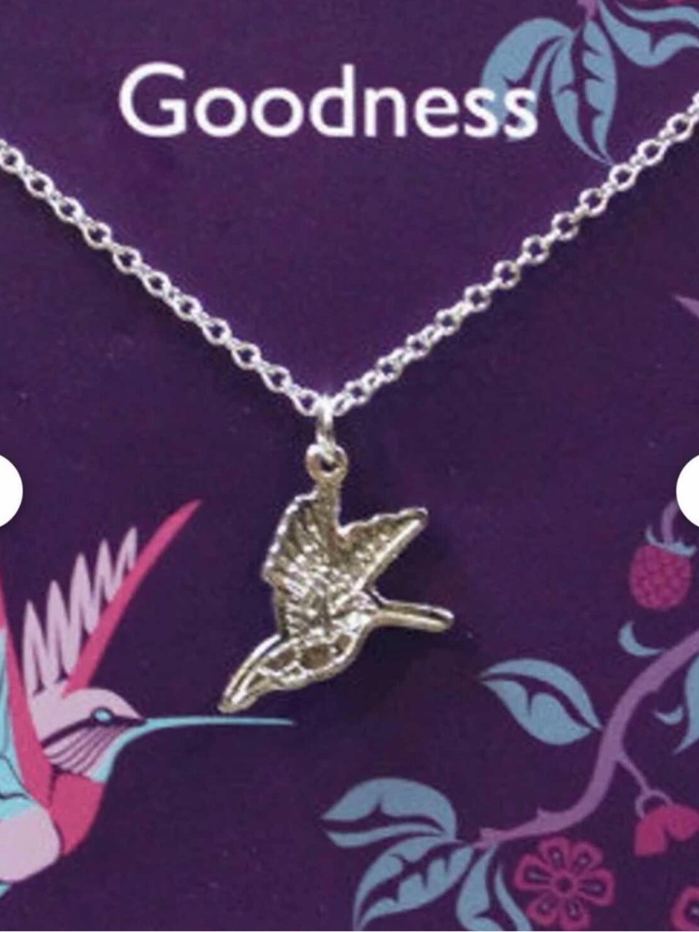 Silver Hummingbird Pendant Necklace